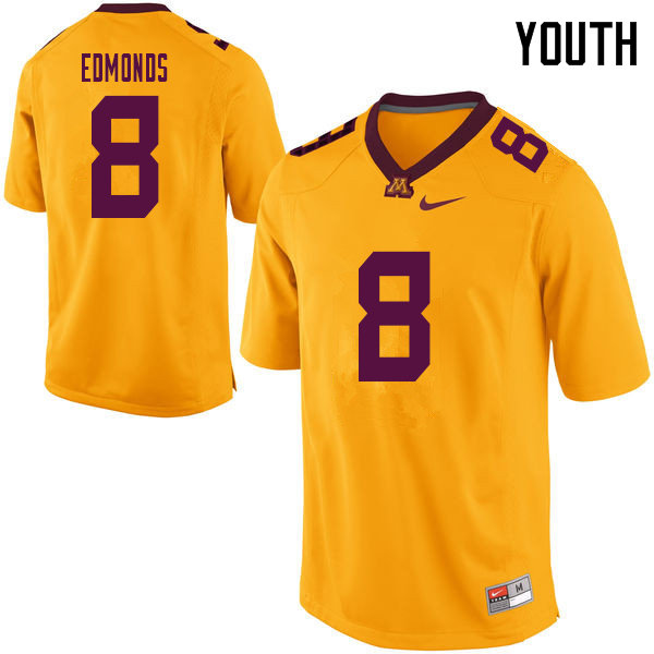 Youth #8 Nolan Edmonds Minnesota Golden Gophers College Football Jerseys Sale-Yellow - Click Image to Close